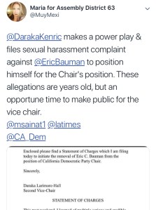 Tweet from Maria for Assembly. Provided by Twitter.