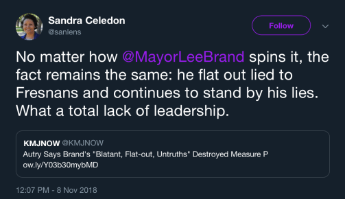 Screenshot from Sandra Celedon's Twitter account. Provided by Twitter.